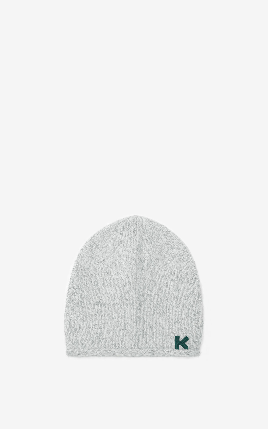 Bonnet Kenzo K Logo cashmere Homme Blanche | ENSB-94837